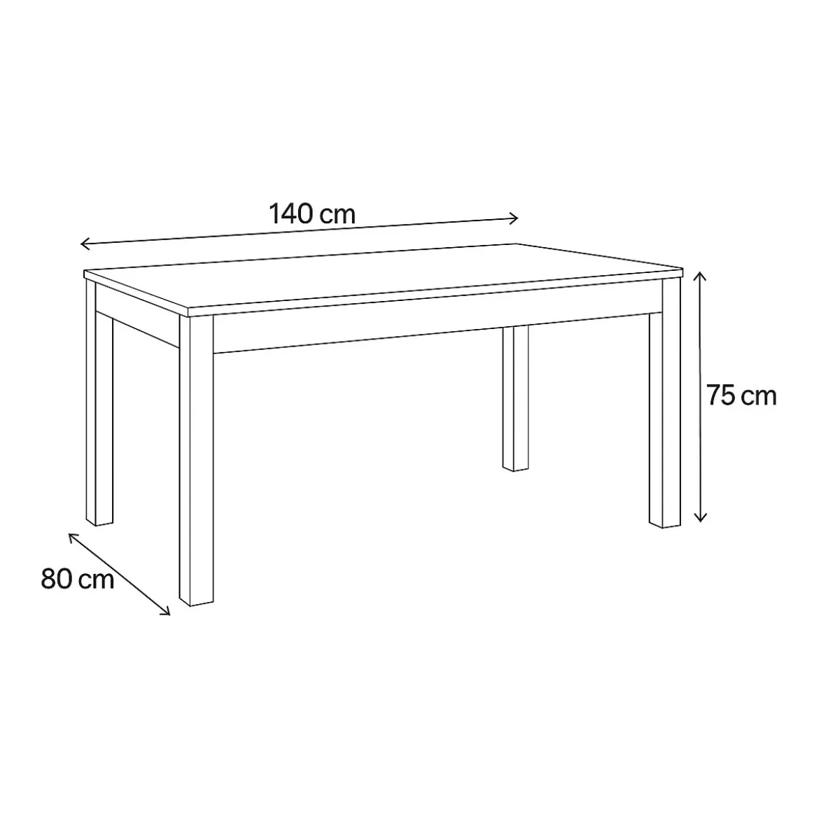 Tavolo da Pranzo Estensibile 140x80 cm Finitura Noce Stelvio