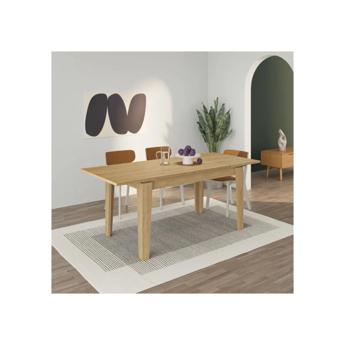 Tavolo da Pranzo Estensibile Allungabile 140/190 x 80 Rovere