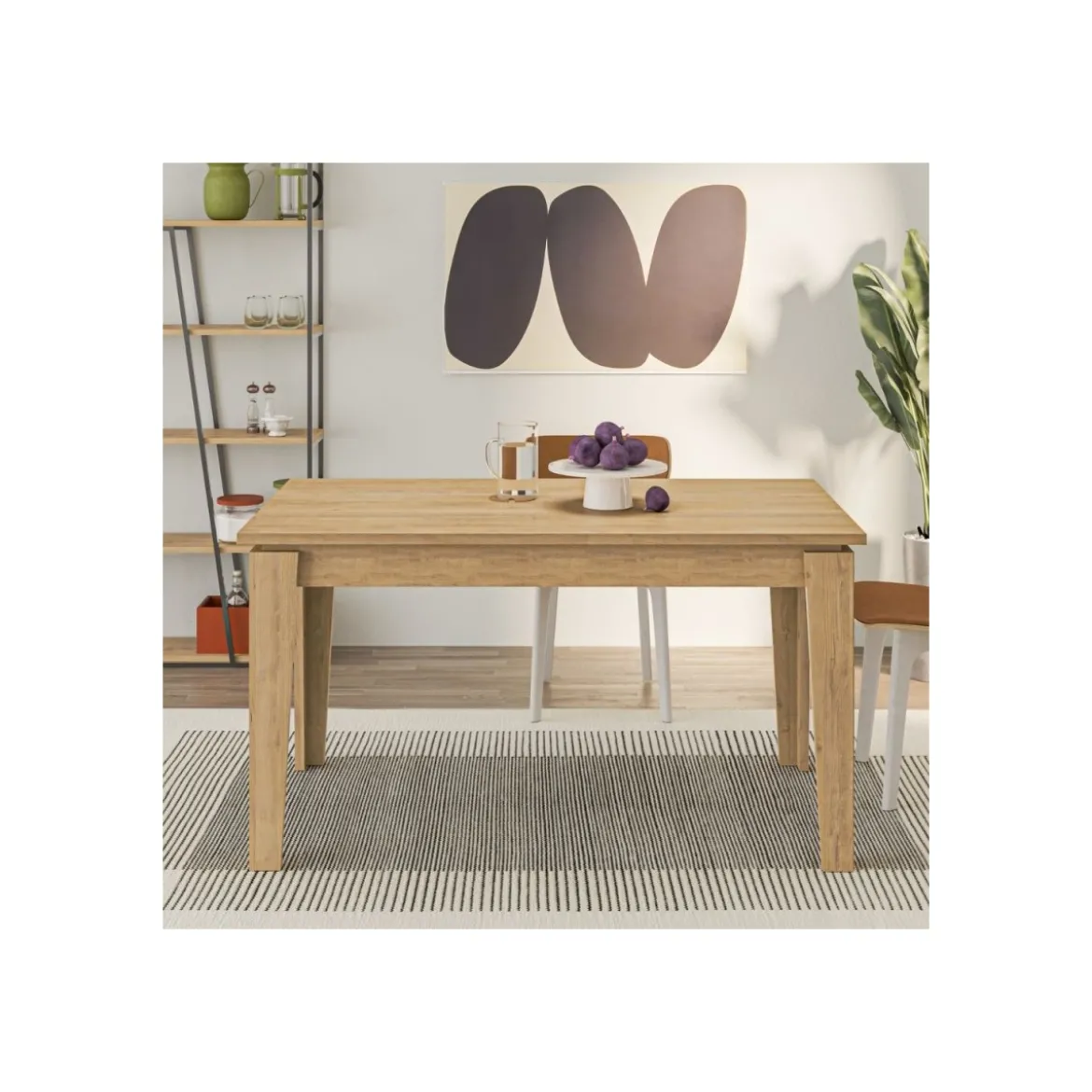 Tavolo da Pranzo Estensibile Allungabile 140/190 x 80 Rovere