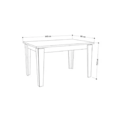 Tavolo da Pranzo Estensibile Allungabile 140/190 x 80 Rovere