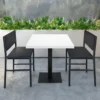 Tavolo da Pranzo Quadrato 80x80 cm Moderno Piano Bianco con Base Nera