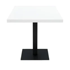 Tavolo da Pranzo Quadrato 80x80 cm Moderno Piano Bianco con Base Nera