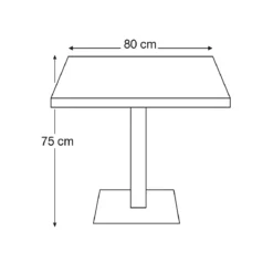 Tavolo da Pranzo Quadrato 80x80 cm Moderno Piano Antracite e Base Nera