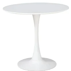Tavolo da Salotto Tondo Bianco con Base in metallo 90 x 73 cm