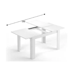 Tavolo Estensibile da Pranzo Allungabile Bianco Moderno Rettangolare per Salotto