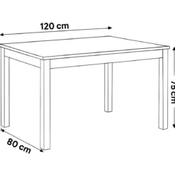 Tavolo Estensibile da Pranzo 120x80 cm Noce e Bianco
