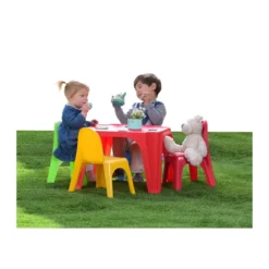 Tavolo Gioco Pic Nic 4 Amici Sedie Plastica Esterno Casa Giardino Giochi Bambini