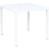 Tavolo Impilabile in Acciaio Bianco da Giardino Quadrato 80x80 cm