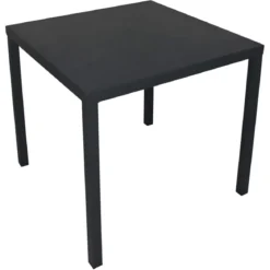 Tavolo Impilabile in Acciaio Antracite da Giardino Quadrato 80x80 cm