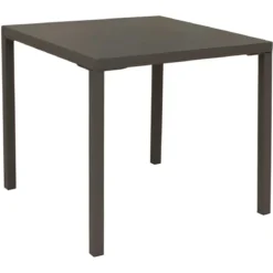 Tavolo Impilabile in Acciaio Taupe da Giardino Quadrato 80x80 cm