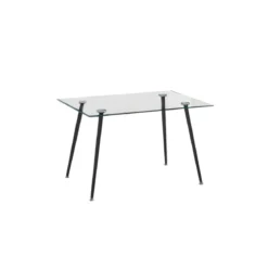 Tavolo in Vetro Cristallo 120x80 Rettangolare da Cucina Sala Pranzo