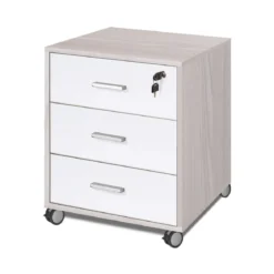 Tavolo Kit Scrivania con Cassettiera 120 cm Olmo da Ufficio Cameretta Porta Pc
