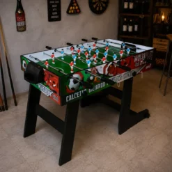 Tavolo Multigioco 4 in 1 Pieghevole Calcetto Ping Pong Hockey Biliardo