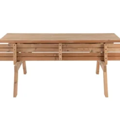 Tavolo Picnic in Legno Termotrattato Panche Richiudibili 177x153x76cm
