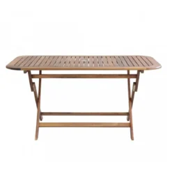Tavolo Pieghevole Legno Rettangolare 150x80 da Balcone Giardino Esterno