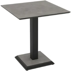 Tavolo Quadrato Grigio Cemento 68x68 cm da Pranzo Moderno Gambe Metallo