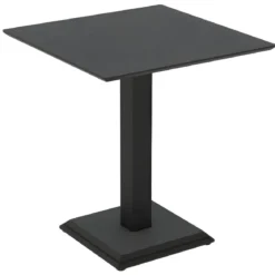 Tavolo Quadrato Nero Ossido 68x68 cm da Soggiorno Moderno Gambe Metallo