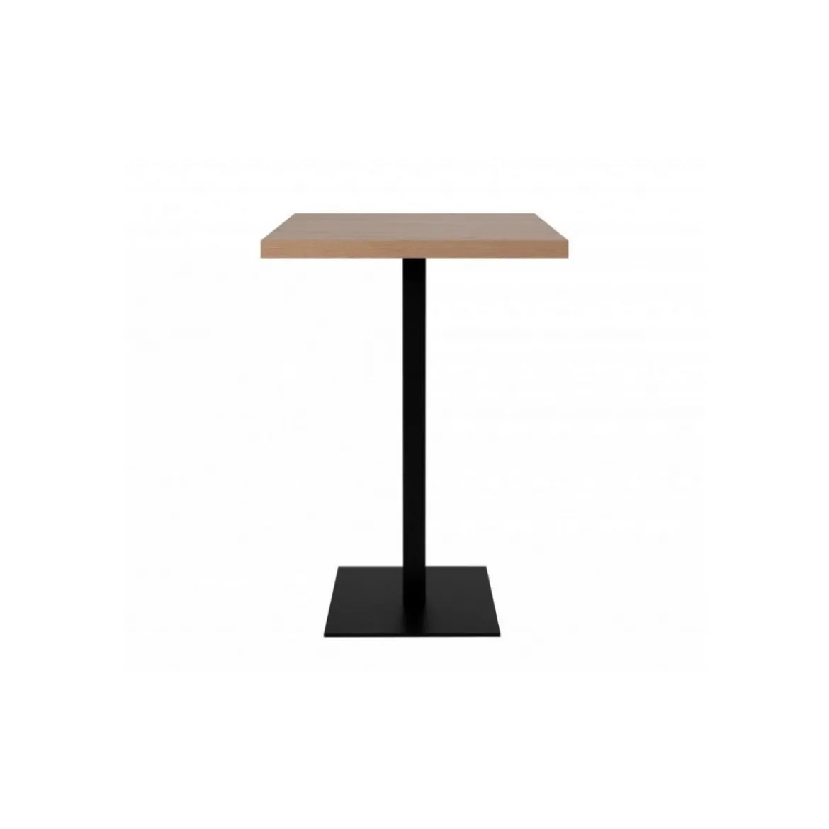 Tavolo Quadrato 70x70 Alto da Bar per Sgabelli in Legno Rovere e Metallo Nero