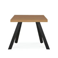 Tavolo Quadrato 80x80 cm da Pranzo Piano Legno Chiaro Struttura Nera