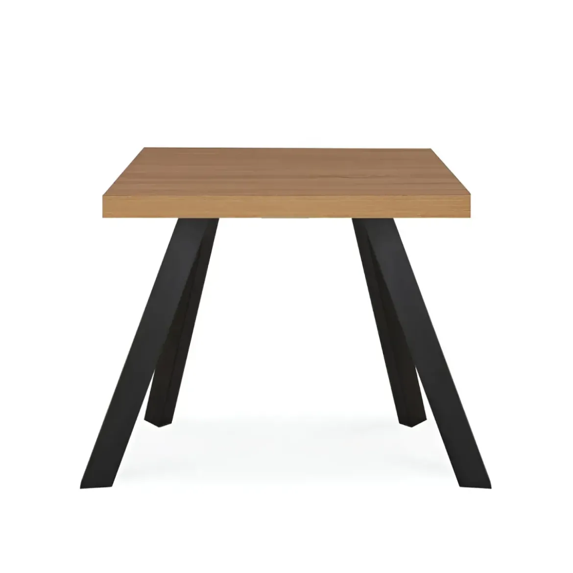 Tavolo Quadrato 80x80 cm da Pranzo Piano Legno Chiaro Struttura Nera
