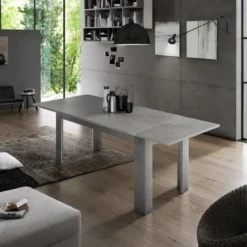 Tavolo Rettangolare Allungabile da Pranzo 160-210 in Melaminico Grigio