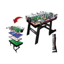 Tavolo Richiudibile 5in1 Biliardino Ping Pong Hockey Curling Biliardo Con Palline