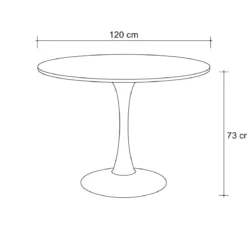 Tavolo Rotondo Bianco Opaco Diametro di 120 cm per Sala da Pranzo