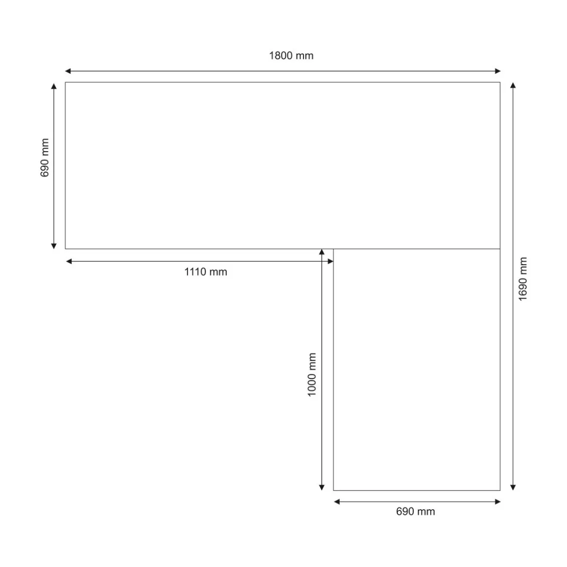 Tavolo Scrivania Angolare 180x170 Grigio Grande Moderna Angolo Ufficio Porta Pc