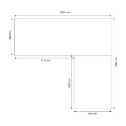 Tavolo Scrivania Angolare 180x170 Ossido Bianco Moderna Angolo Ufficio Porta Pc