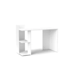 Tavolo Scrivania 120cm con 2 Ripiani Aperti Bianco