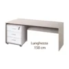 Tavolo Scrivania 150 cm Olmo con Cassettiera Grande Ufficio Cameretta Porta Pc