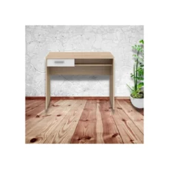 Tavolo Scrivania 100 cm Rovere Cassetto Piccola Porta Pc Salvaspazio Cameretta
