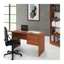 Tavolo Scrivania 120 Noce con Cassetto Porta Pc Salvaspazio Moderna da Ufficio