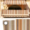 Telo Antisguardo Balcone 75x500 cm Rigato Beige Occhielli Alluminio
