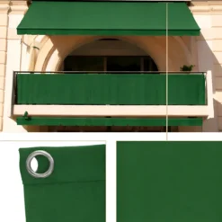 Telo Antisguardo Balcone 75x500 cm Verde PVC Occhielli Alluminio