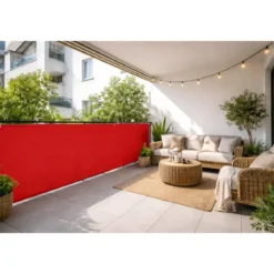 Telo Antisguardo Balcone 75x500 cm Rosso Ferrara Occhielli Alluminio