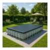 Telo Copertura Piscina Rettangolare Grigio Corda Drenante 956x488 cm