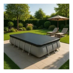 Telo Copertura Piscina Rettangolare 488x244 cm Invernale con Drenaggio