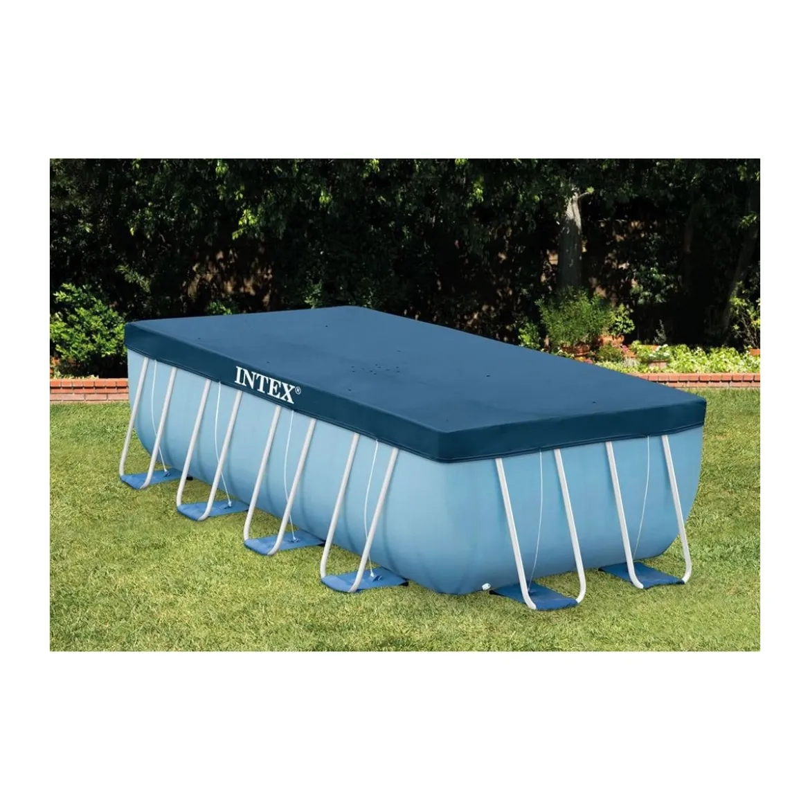 Telo Copri Piscina 400x200 cm Frame Rettangolare Fuoriterra Intex Copertura