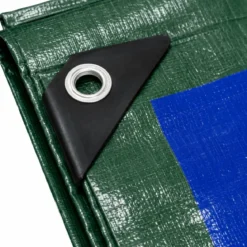 Telo Occhiellato Impermeabile in Polietilene Verde Blu 10x14m 130g/m2