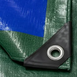 Telo Occhiellato Impermeabile in Polietilene Verde Blu 10x14m 130g/m2