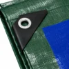Telo Occhiellato Impermeabile in Polietilene Verde Blu 8x12m 130g/m2