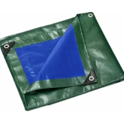Telo Occhiellato Impermeabile in Polietilene Verde Blu 10x12m 130g/m2