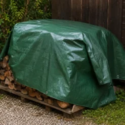 Telo Occhiellato Impermeabile in Polietilene Verde Blu 10x12m 130g/m2