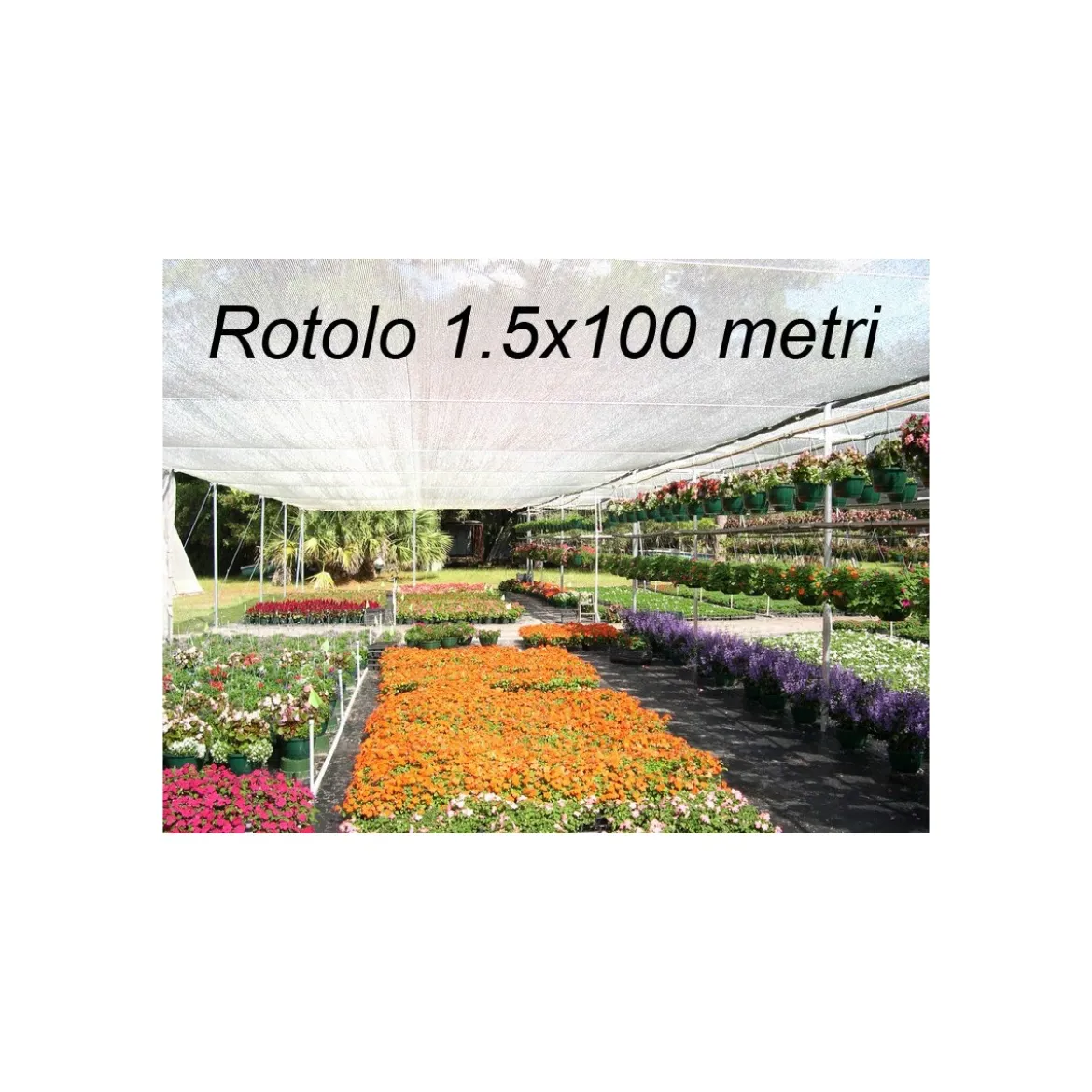 Telo Ombreggiante 1.5x100 Metri Quadri Bianco Recinzione Copertura Oscurante