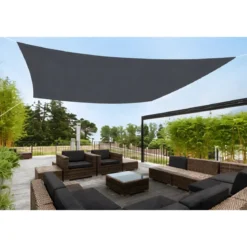 Telo Vela Ombreggiante 360x360 cm Grigio Antracite Quadrato da Esterno