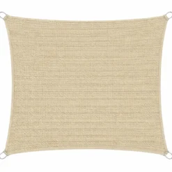 Telo Vela Ombreggiante 5x5 m Beige Quadrato Traspirante da Esterno