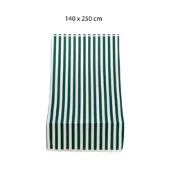 Tenda a Righe Parasole 140x250 Verde a Soffitto con Anelli per Terrazzo