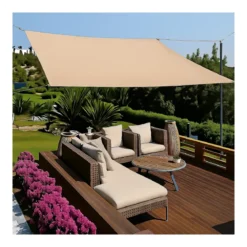 Tenda a Vela Quadrata 3x3 m Beige Ombreggiante per Giardino e Terrazzo