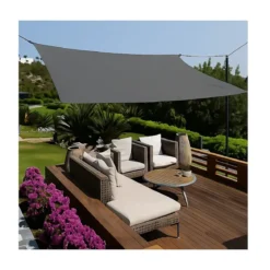 Tenda a Vela Rettangolare 4x5 m Antracite Impermeabile da Esterno